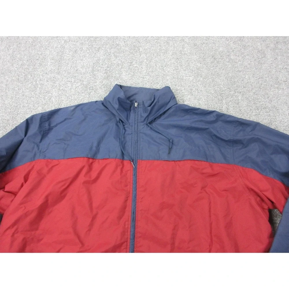 Vintage Nike Jacket‎ Mens 2XL Red Navy Full Zip Hooded Windbreaker Colorblock